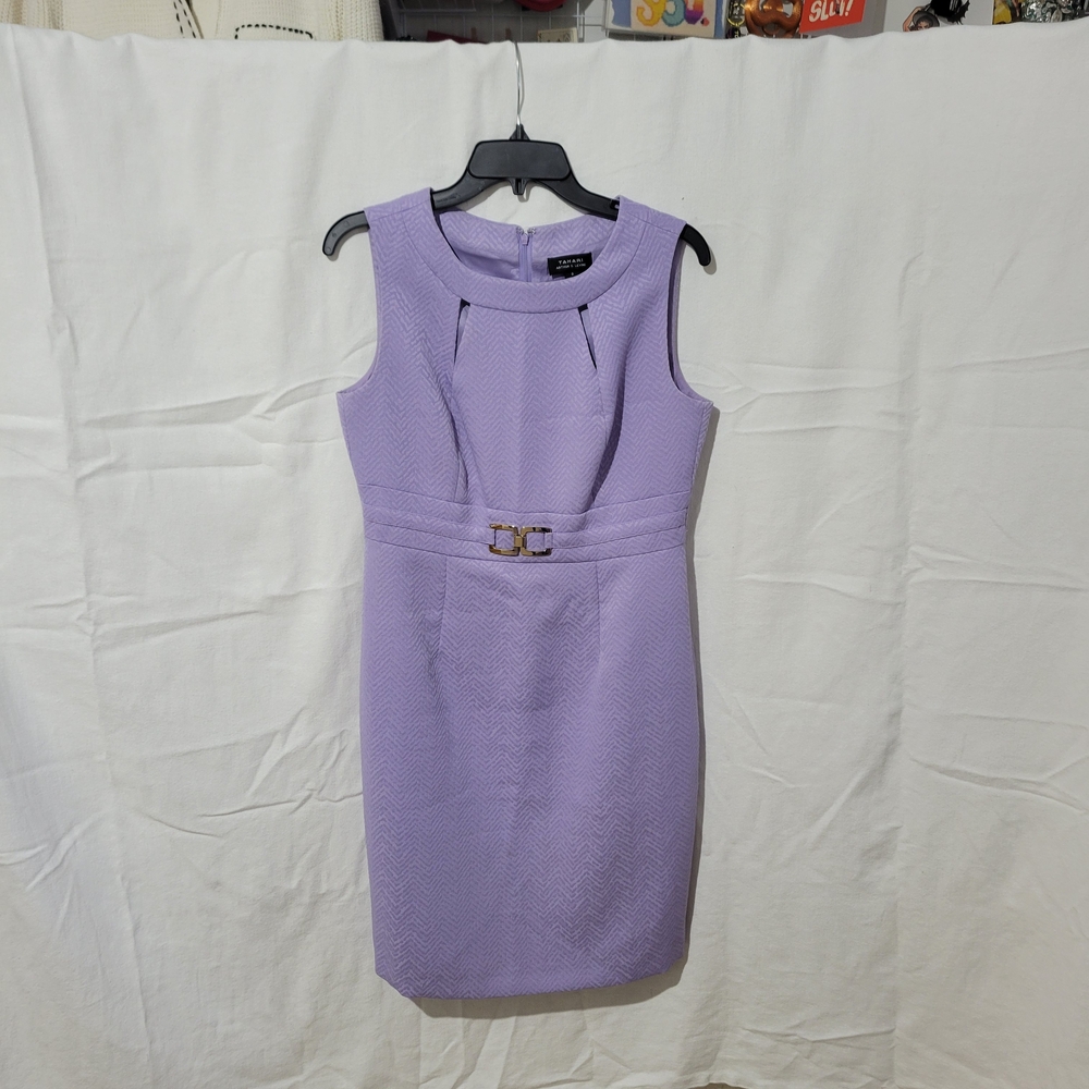 Tahari Lavender Shift Dress With Cutouts